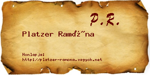 Platzer Ramóna névjegykártya